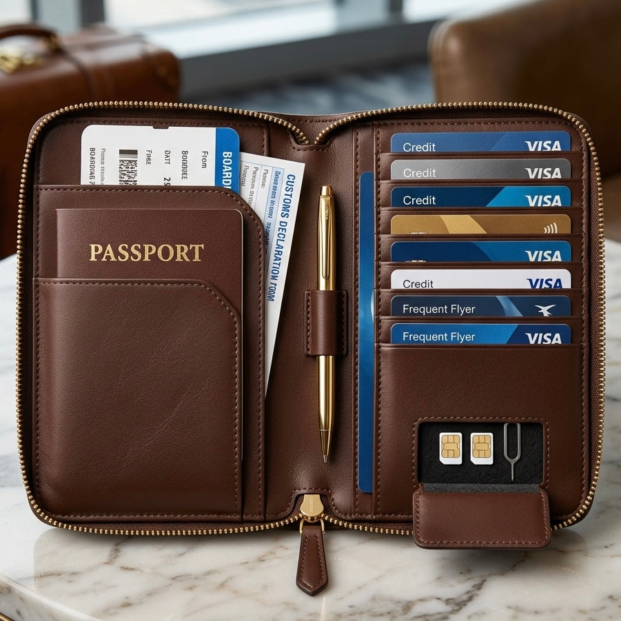 Luxury Passport & Travel Organizer